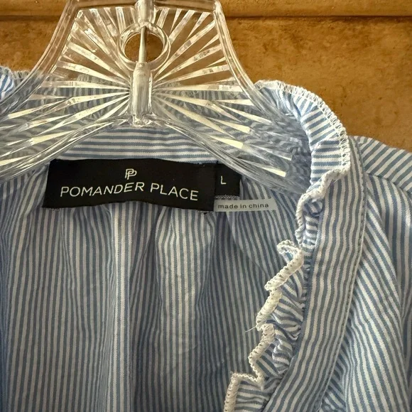 New Pomander Place Striped Tervis Top L - Picture 2 of 2